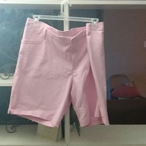 A pair of pink shorts.
